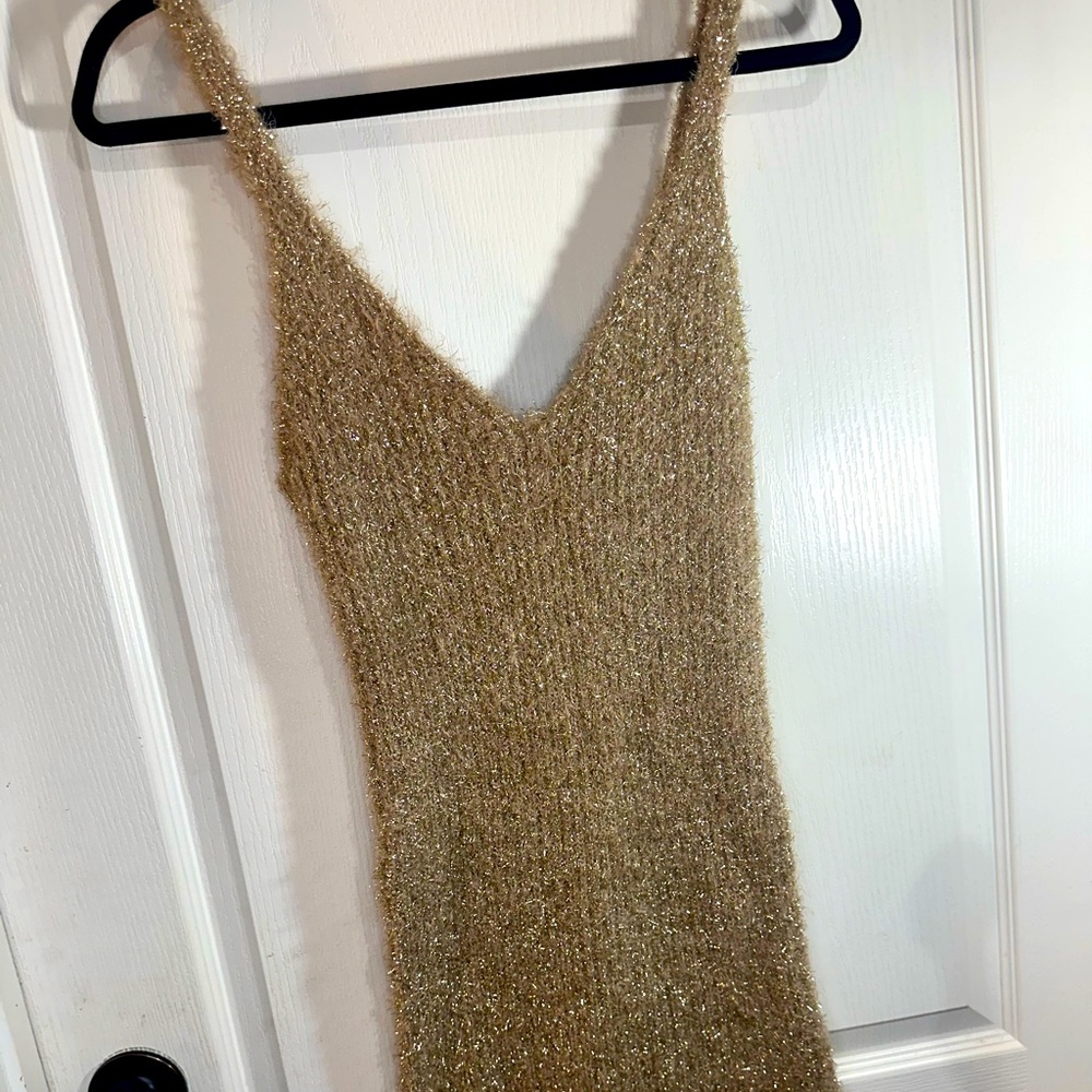 Forever 21 Gold Sparkly Sm Dress